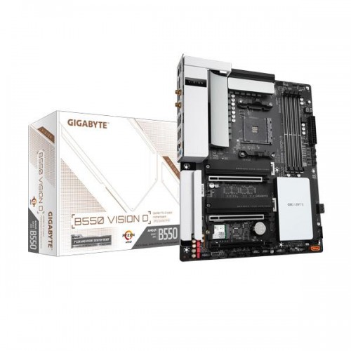 GIGABYTE B550 VISION D AM4 AMD B550 ATX with Dual M.2, SATA 6Gb/s, USB 3.2 Type-C with Thunderbolt 3, WIFI 6, Dual Intel GbE LAN, PCIe 4.0 Motherboard GIGABYTE B550 VISION D AM4 AMD B550 ATX with Dual M.2, SATA 6Gb/s, USB 3.2 Type-C with Thunderbolt 3, WIFI 6, Dual Intel GbE LAN, PCIe 4.0 Motherboard